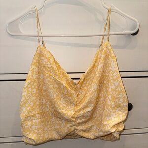 Abercrombie Yellow Floral Ruched Cami Top Size L